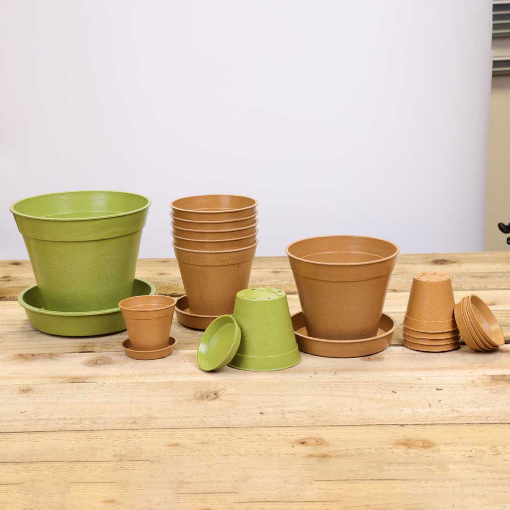 eco friendly bamboo plant pots and trays