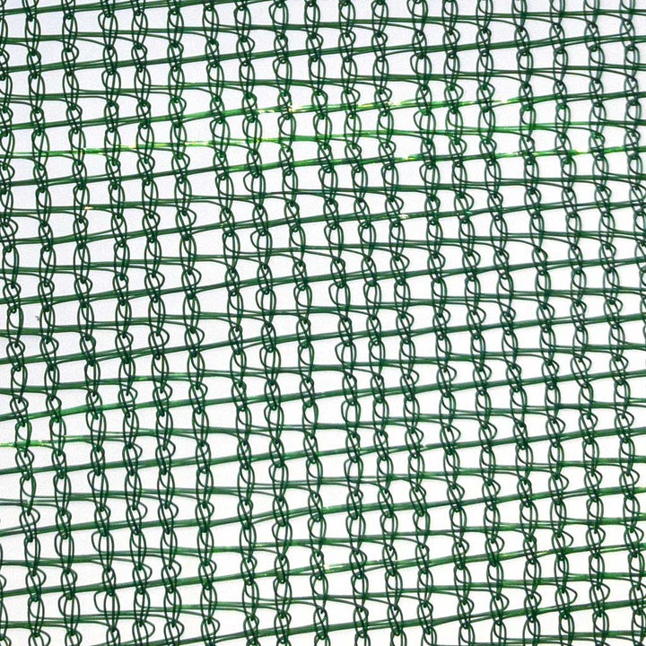 Close-up of green chain-link fence texture