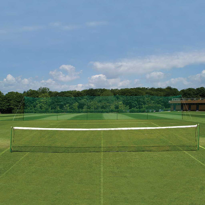 portable tennis court divider on court