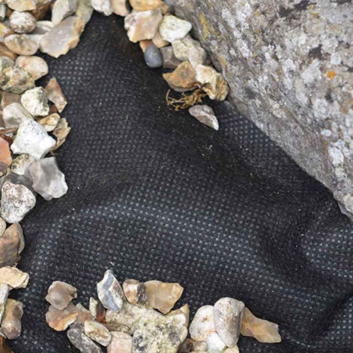 black mesh with rocks on