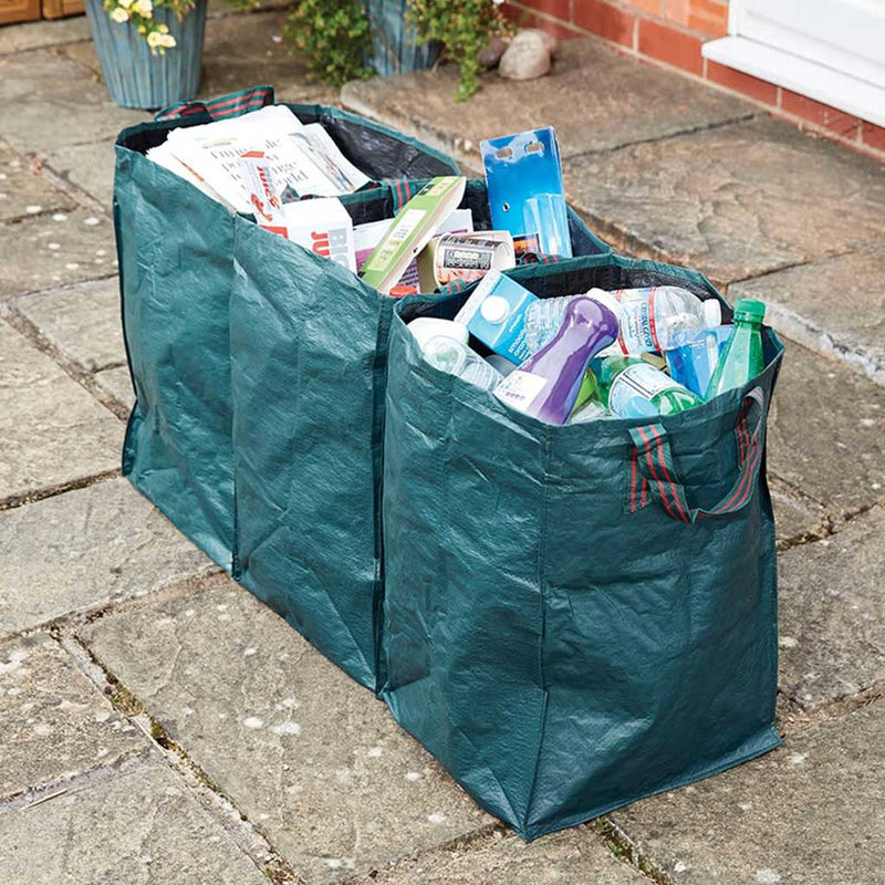 recycling bags in use