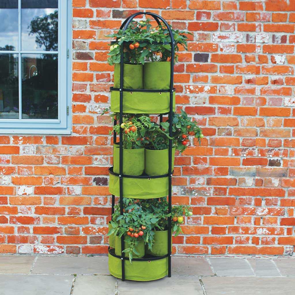 vigoroot self watering tower garden - in use