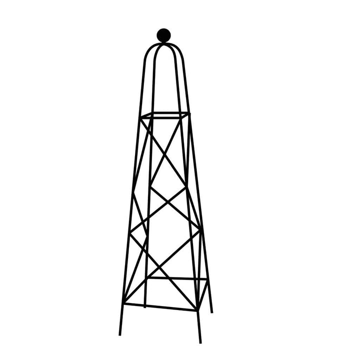 King Ultra Black Metal Garden Obelisk Line Drawing