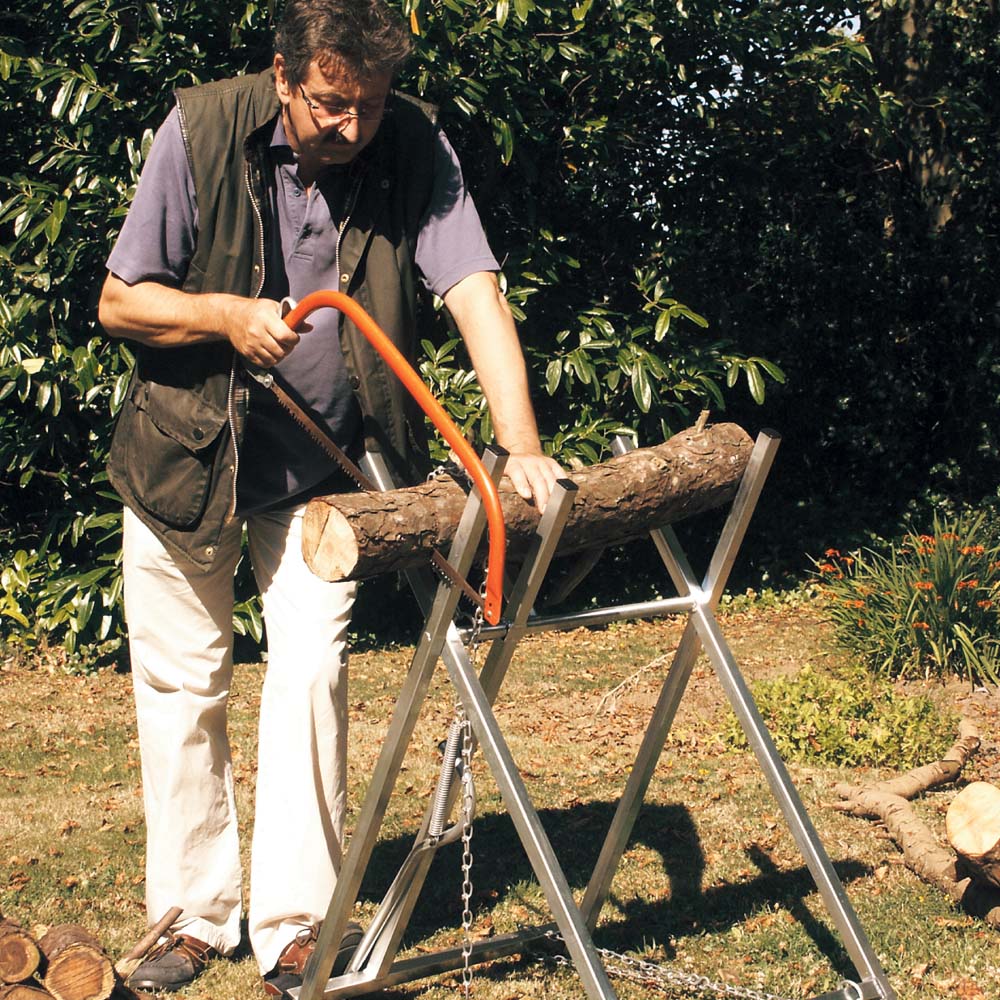 folding saw bench in use