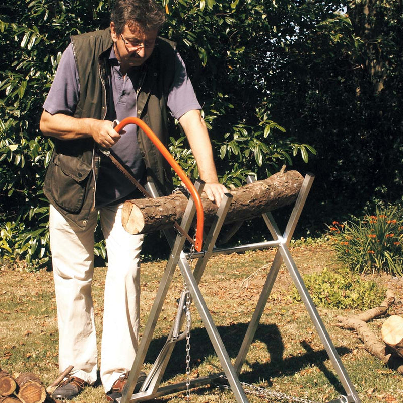 folding saw bench in use