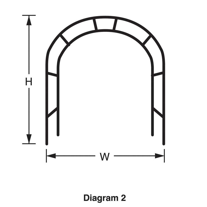Round Black Metal Garden Arch Line Drawing